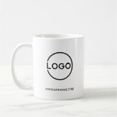 Aangepast bedrijfslogo met aangepaste tekst koffiemok (Links)