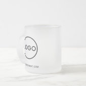 Aangepast bedrijfslogo met aangepaste tekst matglas koffiemok (Voorkant links)