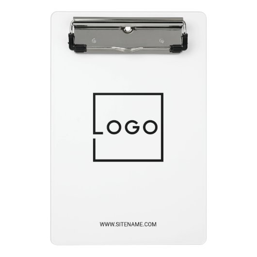Aangepast bedrijfslogo met aangepaste tekst mini klembord (Voorkant)