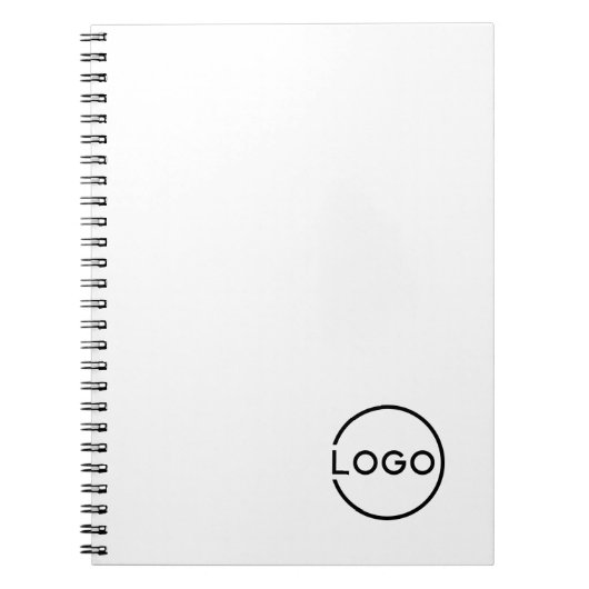 Aangepast bedrijfslogo met aangepaste tekst notitieboek (Voorkant)