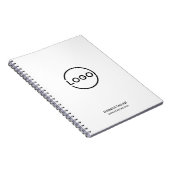 Aangepast bedrijfslogo met aangepaste tekst notitieboek (Rechterzijde)