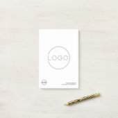 Aangepast bedrijfslogo met aangepaste tekst post-it® notes (Op bureau)