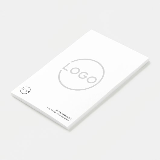 Aangepast bedrijfslogo met aangepaste tekst post-it® notes (Schuin)