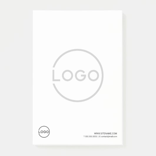 Aangepast bedrijfslogo met aangepaste tekst post-it® notes (Voorkant)