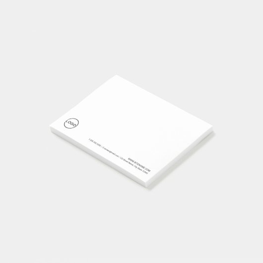 Aangepast bedrijfslogo met aangepaste tekst post-it® notes (Schuin)
