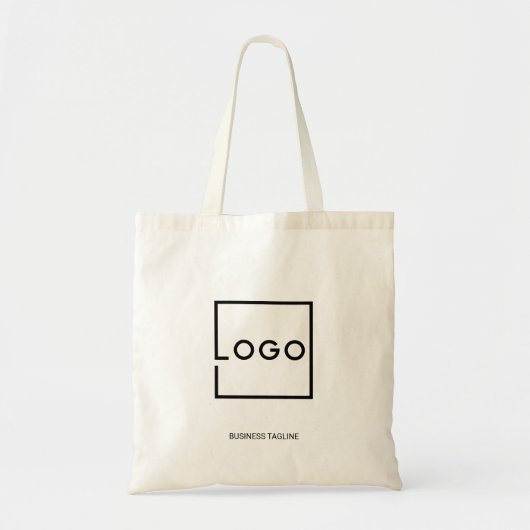 Aangepast bedrijfslogo met aangepaste tekst tote bag (Voorkant)