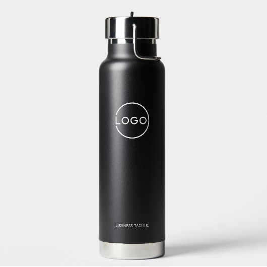 Aangepast bedrijfslogo met aangepaste tekst waterfles (Links)