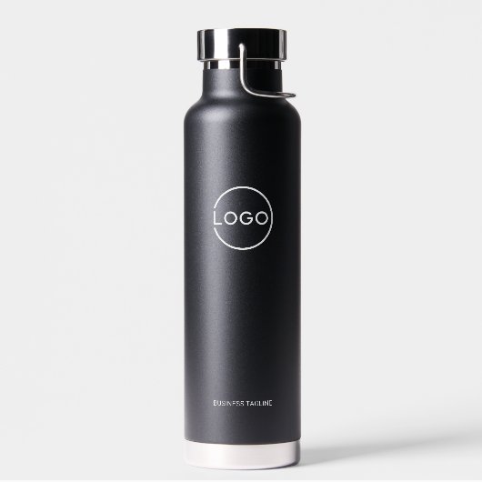 Aangepast bedrijfslogo met aangepaste tekst waterfles (Links)