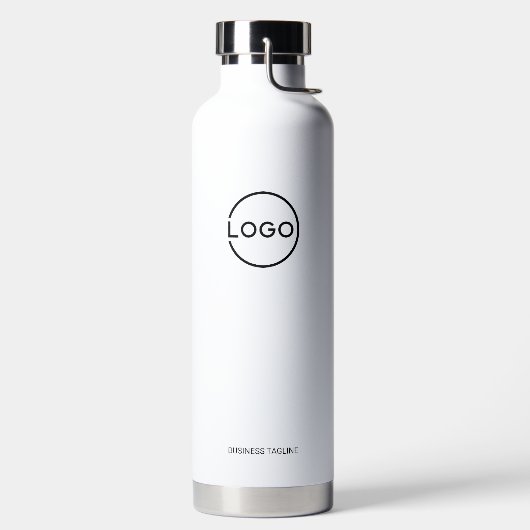 Aangepast bedrijfslogo met aangepaste tekst waterfles (Links)