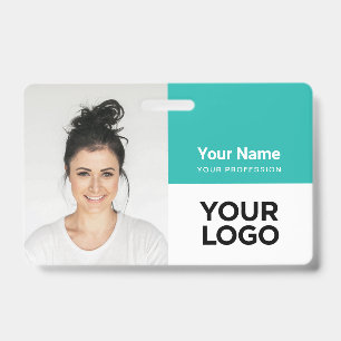 Aangepast Bedrijfslogo met Foto Naam Werknemer Badge