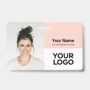 Aangepast Bedrijfslogo met Foto Naam Werknemer Badge