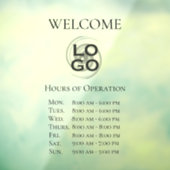 Aangepast bedrijfslogo met Logo en openingstijden Raamsticker (Vel 3)