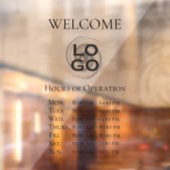 Aangepast bedrijfslogo met Logo en openingstijden Raamsticker (Vel 2)