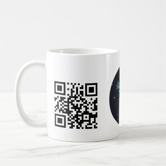 Aangepast bedrijfslogo met QR-code Koffiemok (Links)