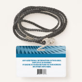 Aangepast bedrijfslogo | Naam, foto, Logo, streepj Badge (Achterkant met draagriem)