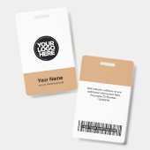 Aangepast bedrijfslogo naam titel streepjescode badge (Voor- en achterkant)