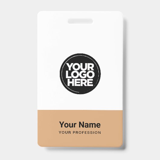 Aangepast bedrijfslogo naam titel streepjescode badge (Voorzijde)