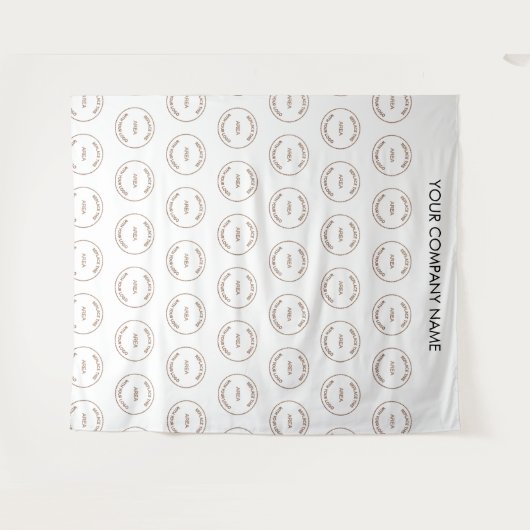 Aangepast bedrijfslogo naam wit foto-achtergronddo wandkleed (Voorkant (horizontaal))