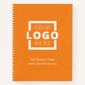 Aangepast bedrijfslogo Oranje zakelijke promotie Notitieboek (Voorkant)