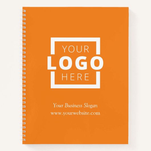 Aangepast bedrijfslogo Oranje zakelijke promotie Notitieboek (Voorkant)