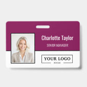 Aangepast bedrijfslogo Personeelsfoto Badge (Voorzijde)