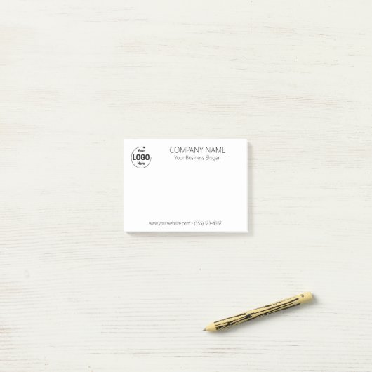 Aangepast bedrijfslogo post-it® notes (Op bureau)