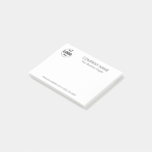 Aangepast bedrijfslogo post-it® notes (Schuin)