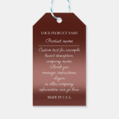 Aangepast bedrijfslogo product prijs bruin cadeaulabel (Achterkant)