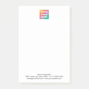 Aangepast bedrijfslogo promotionele onderneming post-it® notes