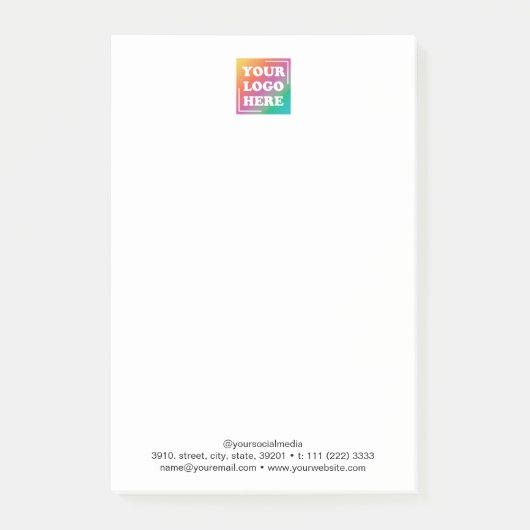 Aangepast bedrijfslogo promotionele onderneming post-it® notes (Voorkant)