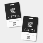 Aangepast bedrijfslogo QR-code bezoeker badge (Voor- en achterkant)