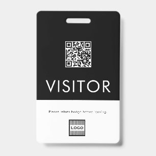 Aangepast bedrijfslogo QR-code bezoeker badge