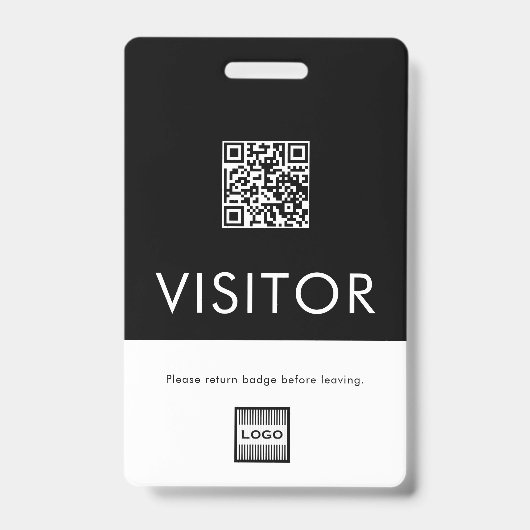 Aangepast bedrijfslogo QR-code bezoeker badge (Voorzijde)