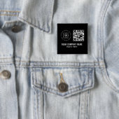 Aangepast bedrijfslogo QR-code minimalistisch ontw Vierkante Button 5,1 Cm (In situ)