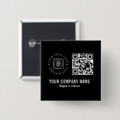 Aangepast bedrijfslogo QR-code minimalistisch ontw Vierkante Button 5,1 Cm (Voorkant /achterkant)