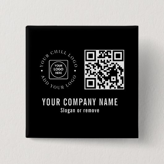 Aangepast bedrijfslogo QR-code minimalistisch ontw Vierkante Button 5,1 Cm (Voorkant)