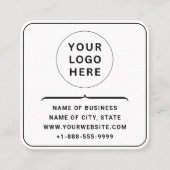 Aangepast bedrijfslogo & QR-code | Modern Wit Vierkante Visitekaartje (Voorkant)