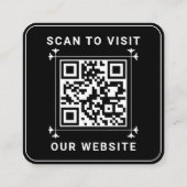 Aangepast bedrijfslogo & QR-code | Modern zwart Vierkante Visitekaartje (Achterkant)