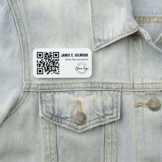Aangepast bedrijfslogo QR CODE website Naamplaatje (In situ)