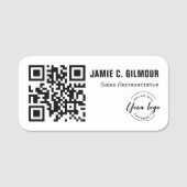 Aangepast bedrijfslogo QR CODE website Naamplaatje (Voorkant)