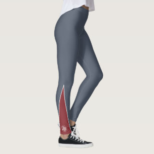Aangepast bedrijfslogo rode accenten grijs leggings