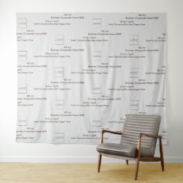 Aangepast bedrijfslogo slogan beursachtergrond wandkleed