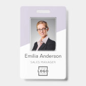 Aangepast bedrijfslogo streepjescode personeelsfot badge (Voorzijde)