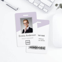 Aangepast bedrijfslogo streepjescode personeelsfot