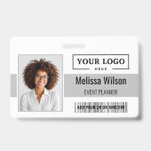 Aangepast bedrijfslogo streepjescode QR-code Werkn Badge (Voorzijde)