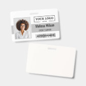 Aangepast bedrijfslogo streepjescode QR-code Werkn Badge (Voor- en achterkant)