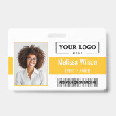 Aangepast bedrijfslogo streepjescode QR-code Werkn Badge (Voorzijde)
