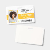 Aangepast bedrijfslogo streepjescode QR-code Werkn Badge (Voor- en achterkant)