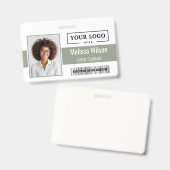 Aangepast bedrijfslogo streepjescode QR-code Werkn Badge (Voor- en achterkant)