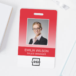 Aangepast bedrijfslogo streepjescode Werknemersfot Badge